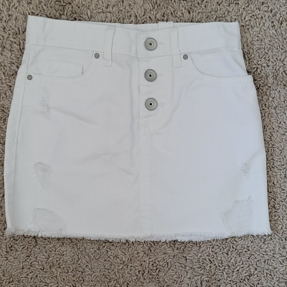 NWT TCP girls distressed white skirt